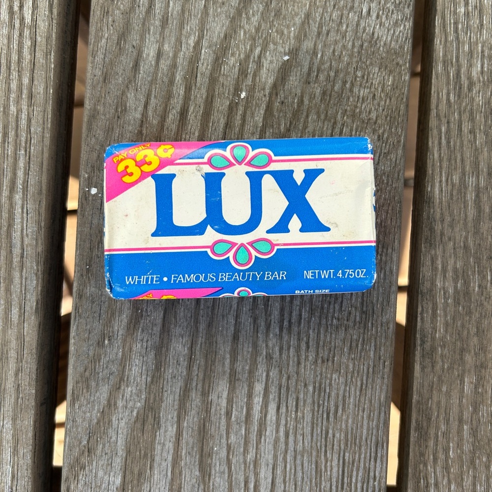 Lux White Beauty Bar with Blue and Yellow Packaging